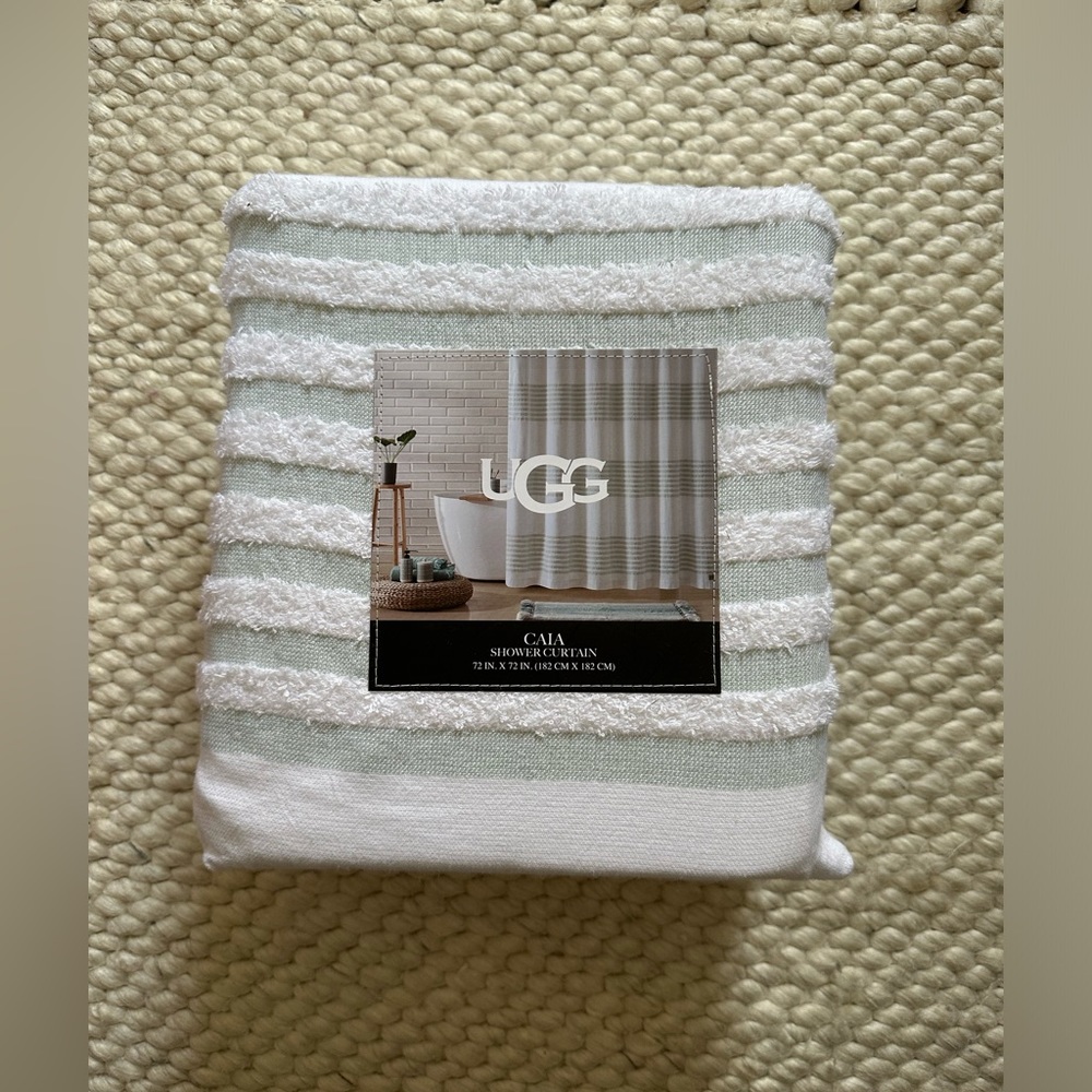 NWT $95 UGG shower curtain CAIA 72" x 72" made in India 100% Cotton Last One!!